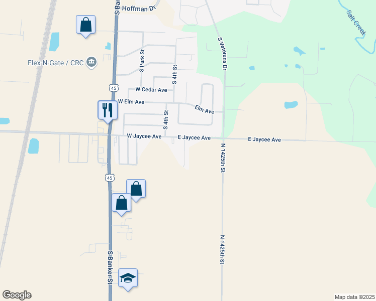 map of restaurants, bars, coffee shops, grocery stores, and more near 3008 Sugar Mill Court in Dieterich