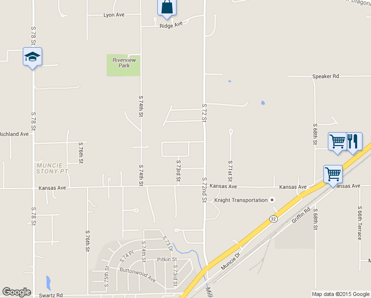 map of restaurants, bars, coffee shops, grocery stores, and more near 410 South 72nd Terrace in Kansas City