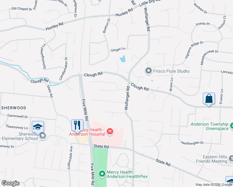 map of restaurants, bars, coffee shops, grocery stores, and more near 7511 Kingstonhill Court in Cincinnati