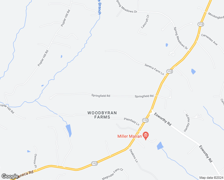 map of restaurants, bars, coffee shops, grocery stores, and more near 14811 Springfield Road in Germantown