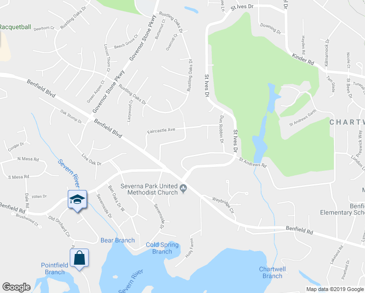 map of restaurants, bars, coffee shops, grocery stores, and more near 675 Wellerburn Avenue in Severna Park