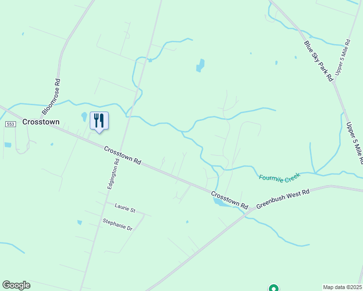 map of restaurants, bars, coffee shops, grocery stores, and more near 1853 County Highway 8A in Williamsburg