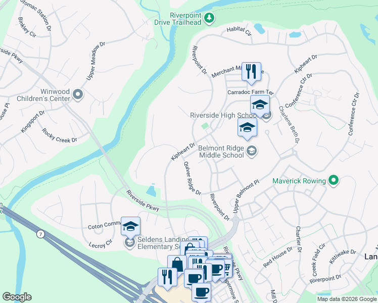 map of restaurants, bars, coffee shops, grocery stores, and more near 43488 Millwright Terrace in Lansdowne