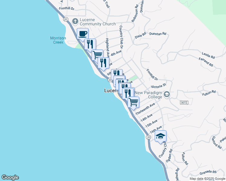 map of restaurants, bars, coffee shops, grocery stores, and more near 7630 Verna Way in Glenhaven