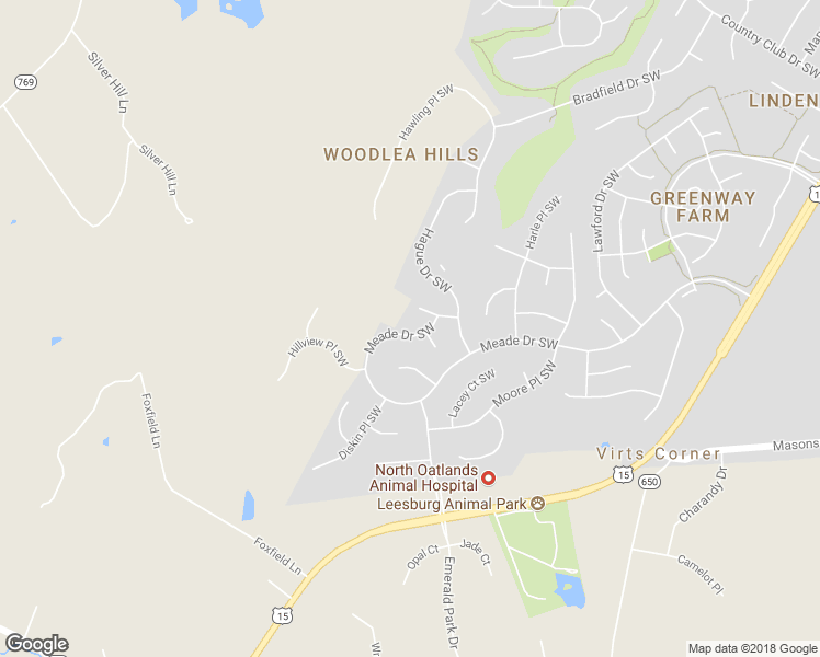 map of restaurants, bars, coffee shops, grocery stores, and more near 641 Meade Drive Southwest in Leesburg