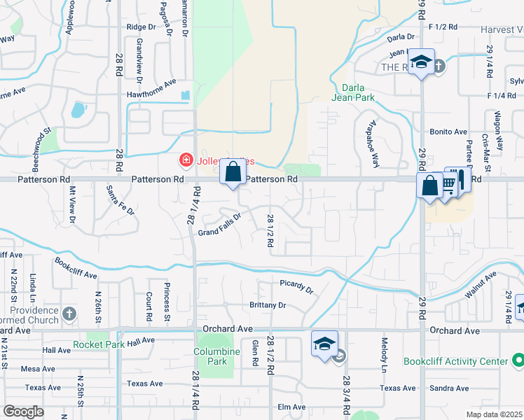 map of restaurants, bars, coffee shops, grocery stores, and more near 587 1/2 28 1/2 Road in Grand Junction