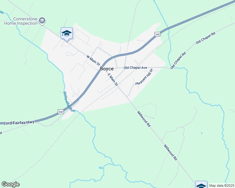 map of restaurants, bars, coffee shops, grocery stores, and more near 1503 Kennel Road in Boyce