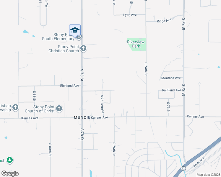 map of restaurants, bars, coffee shops, grocery stores, and more near 7552 Richland Avenue in Kansas City