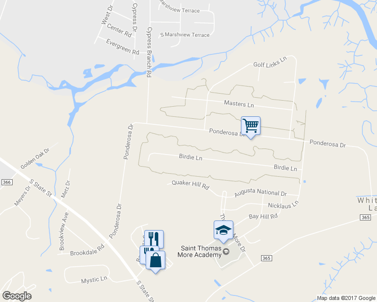 map of restaurants, bars, coffee shops, grocery stores, and more near 771 West Birdie Lane in Magnolia