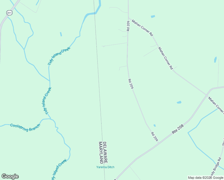 map of restaurants, bars, coffee shops, grocery stores, and more near 463 Road 209 in Marydel