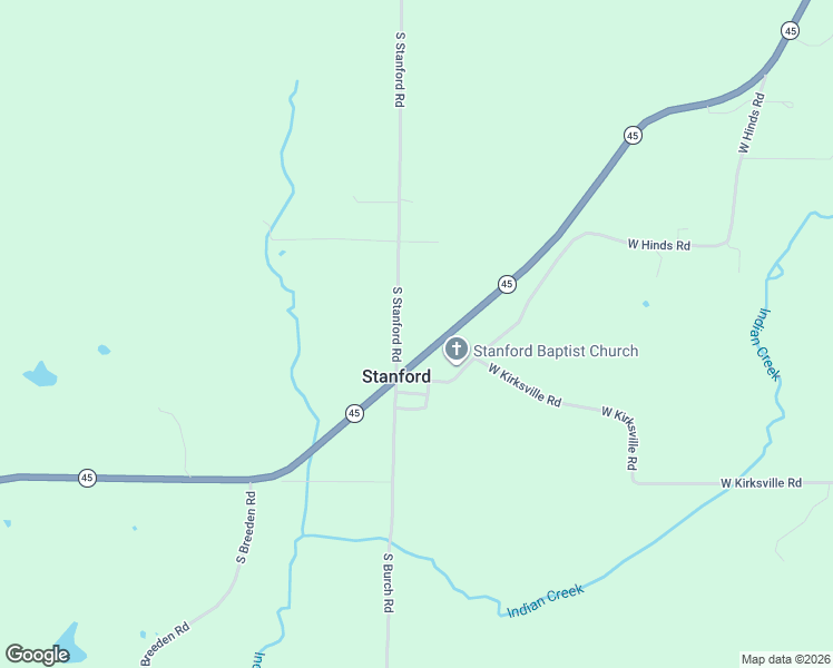 map of restaurants, bars, coffee shops, grocery stores, and more near 6188 South Stanford Road in Bloomington