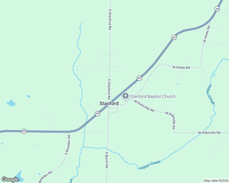 map of restaurants, bars, coffee shops, grocery stores, and more near 6188 South Stanford Road in Bloomington