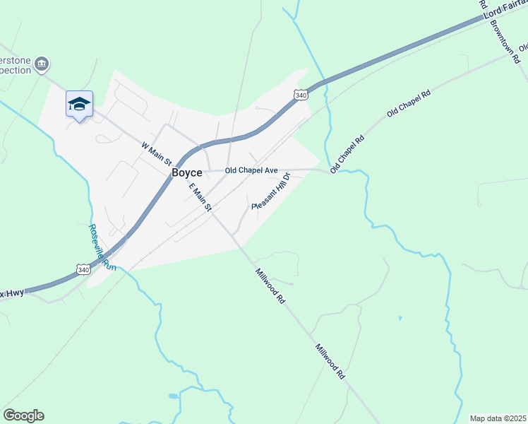 map of restaurants, bars, coffee shops, grocery stores, and more near 311 Limestone Court in Boyce