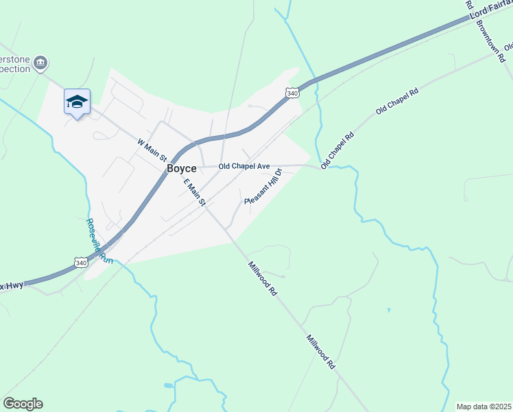 map of restaurants, bars, coffee shops, grocery stores, and more near 311 Limestone Court in Boyce
