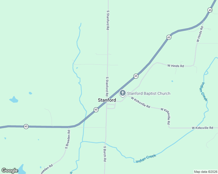 map of restaurants, bars, coffee shops, grocery stores, and more near 6188 South Stanford Road in Bloomington