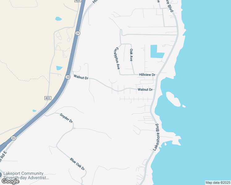 map of restaurants, bars, coffee shops, grocery stores, and more near 465 Walnut Drive in Lakeport