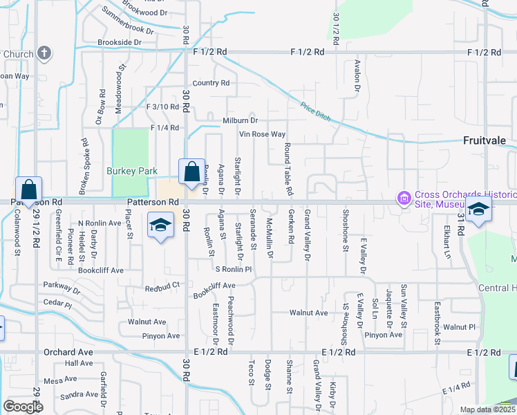 map of restaurants, bars, coffee shops, grocery stores, and more near 598 Seranade Street in Grand Junction