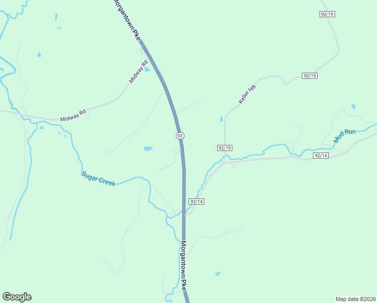 map of restaurants, bars, coffee shops, grocery stores, and more near 280 West Virginia 92 in Belington