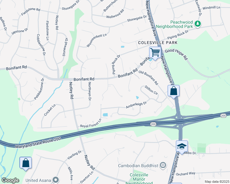 map of restaurants, bars, coffee shops, grocery stores, and more near 111 Marine Terrace in Silver Spring