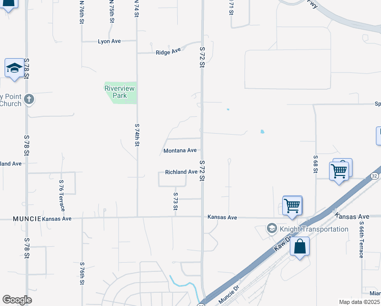 map of restaurants, bars, coffee shops, grocery stores, and more near 344 South 72 Street in Kansas City