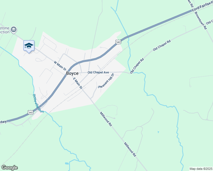 map of restaurants, bars, coffee shops, grocery stores, and more near 220 Pleasant Hill Drive in Boyce