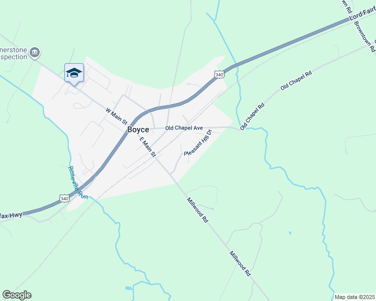 map of restaurants, bars, coffee shops, grocery stores, and more near 205 Pleasant Hill Drive in Boyce