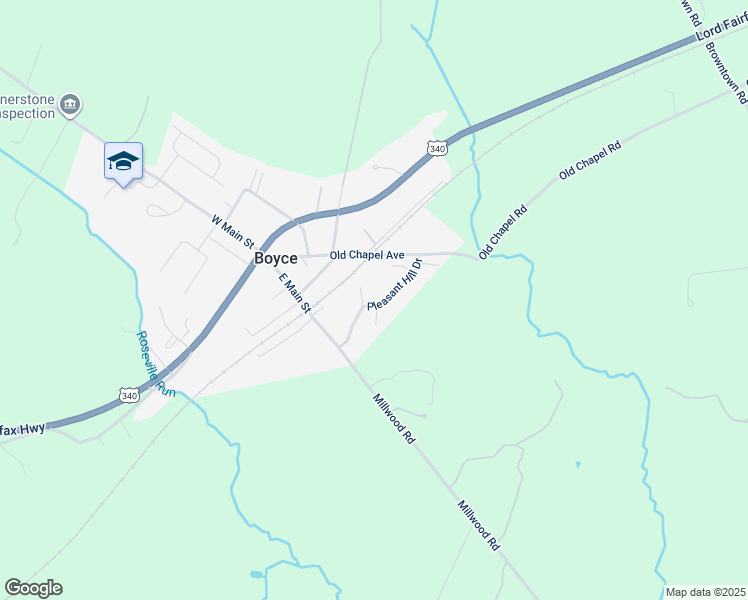 map of restaurants, bars, coffee shops, grocery stores, and more near 205 Pleasant Hill Drive in Boyce