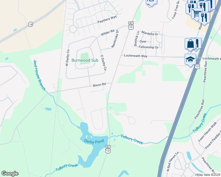 map of restaurants, bars, coffee shops, grocery stores, and more near 3182 Upper King in Camden