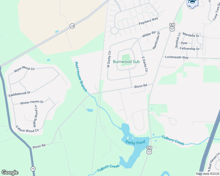 map of restaurants, bars, coffee shops, grocery stores, and more near 802 Bison Road in Dover