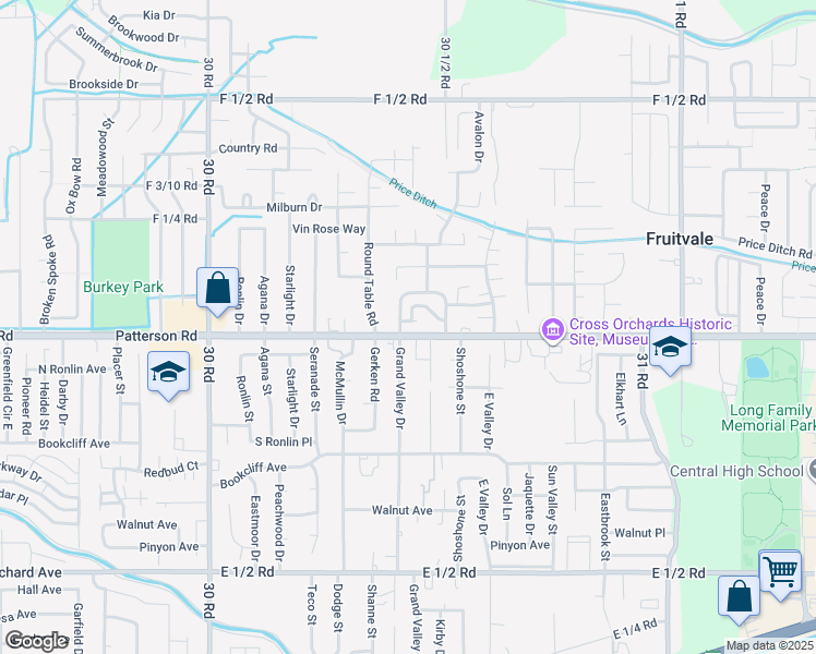 map of restaurants, bars, coffee shops, grocery stores, and more near 3037 Stoneybrook Lane in Grand Junction