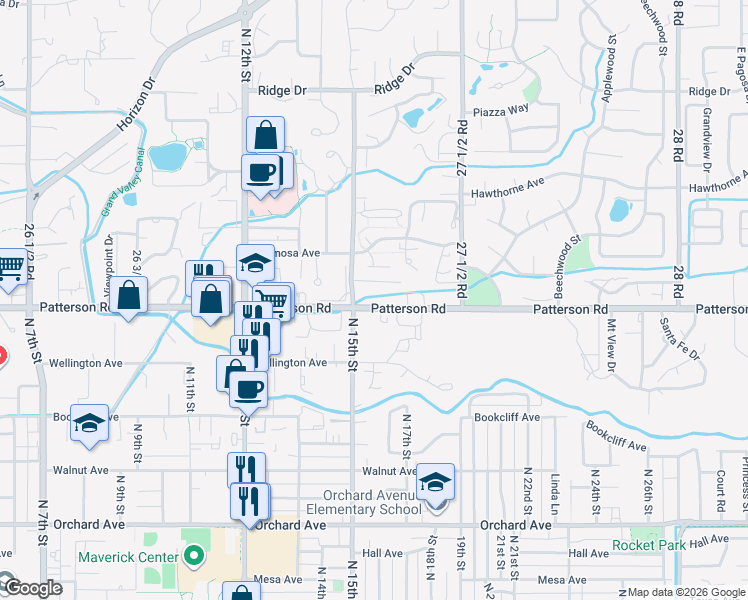 map of restaurants, bars, coffee shops, grocery stores, and more near 2680 North 15th Street in Grand Junction