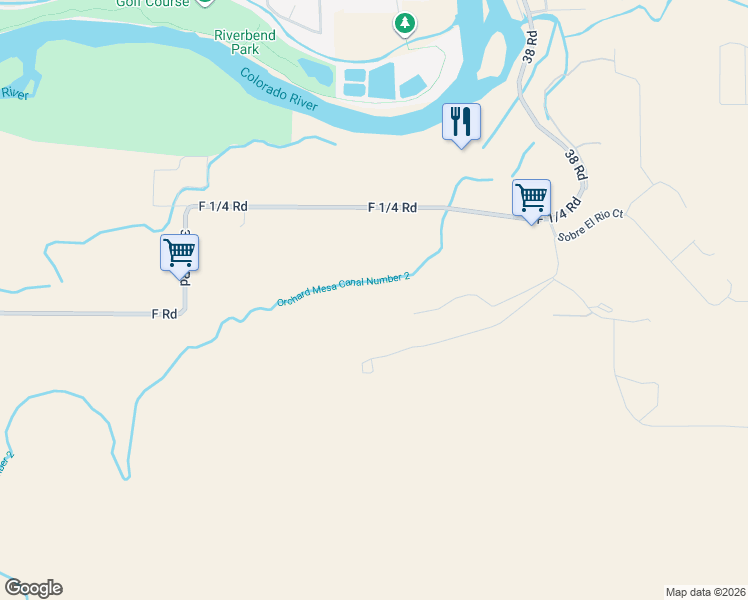 map of restaurants, bars, coffee shops, grocery stores, and more near 3767 F 1/4 Road in Palisade