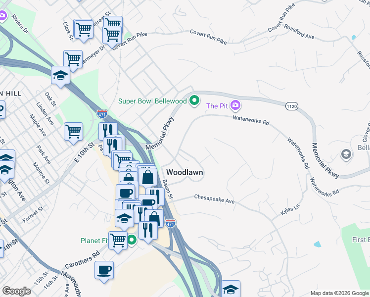 map of restaurants, bars, coffee shops, grocery stores, and more near 9 East Crescent Avenue in Newport