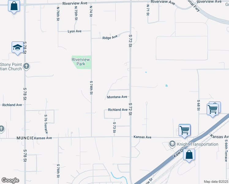 map of restaurants, bars, coffee shops, grocery stores, and more near 7245 Gilmore Avenue in Kansas City