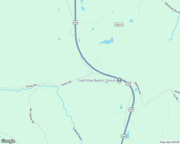 map of restaurants, bars, coffee shops, grocery stores, and more near Junior-Philippi-Grafton Road in Belington