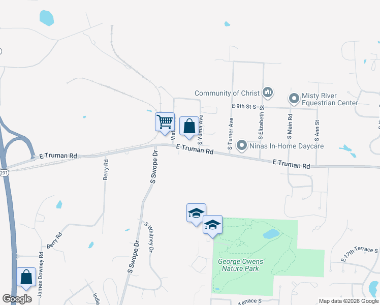 map of restaurants, bars, coffee shops, grocery stores, and more near 1110 South Yuma Avenue in Independence