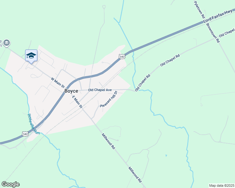 map of restaurants, bars, coffee shops, grocery stores, and more near 248 Pleasant Hill Drive in Boyce