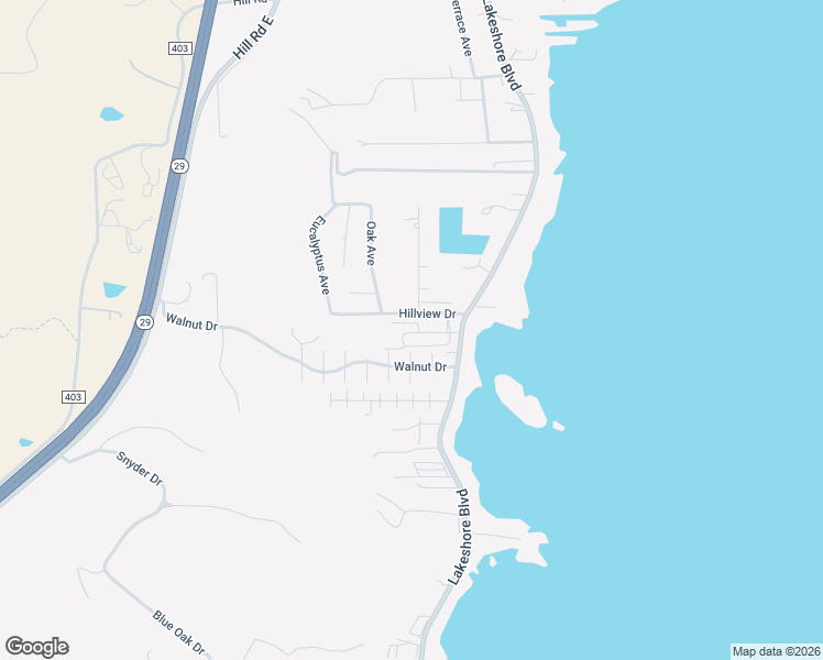 map of restaurants, bars, coffee shops, grocery stores, and more near 4265 Lakeshore Boulevard in Lakeport
