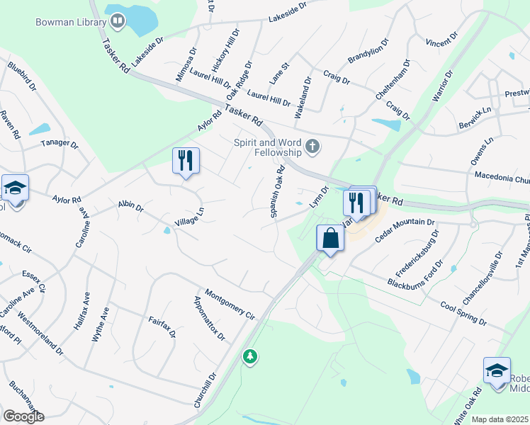 map of restaurants, bars, coffee shops, grocery stores, and more near 103 Sarvis Court in Stephens City
