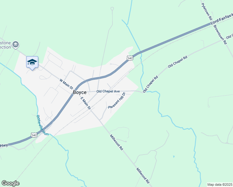 map of restaurants, bars, coffee shops, grocery stores, and more near 332 Belinda Court in Boyce
