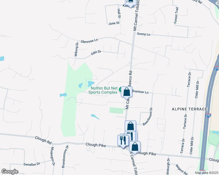 map of restaurants, bars, coffee shops, grocery stores, and more near 501 Park Place in Cincinnati
