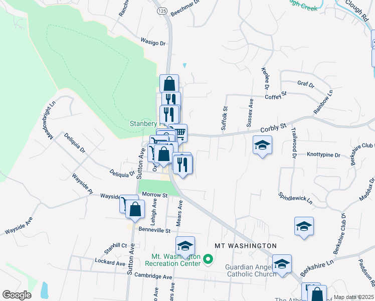 map of restaurants, bars, coffee shops, grocery stores, and more near 2108 Salvador Street in Cincinnati