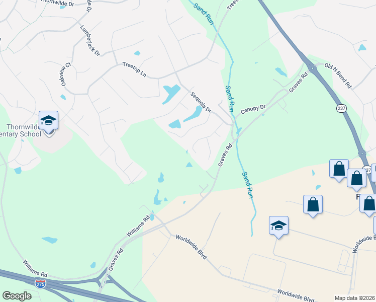 map of restaurants, bars, coffee shops, grocery stores, and more near 1966 Peach Blossom Lane in Hebron