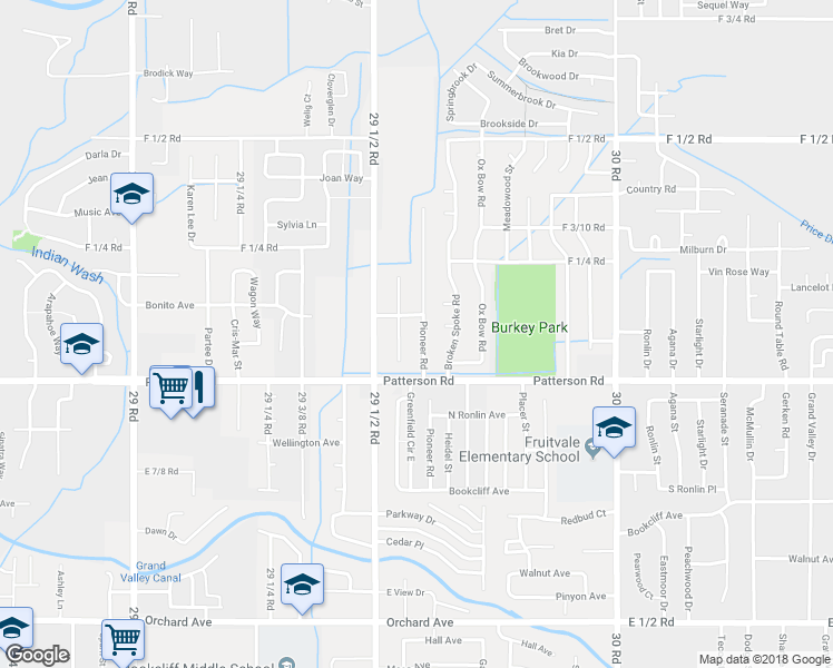 map of restaurants, bars, coffee shops, grocery stores, and more near 609 Pioneer Road in Grand Junction