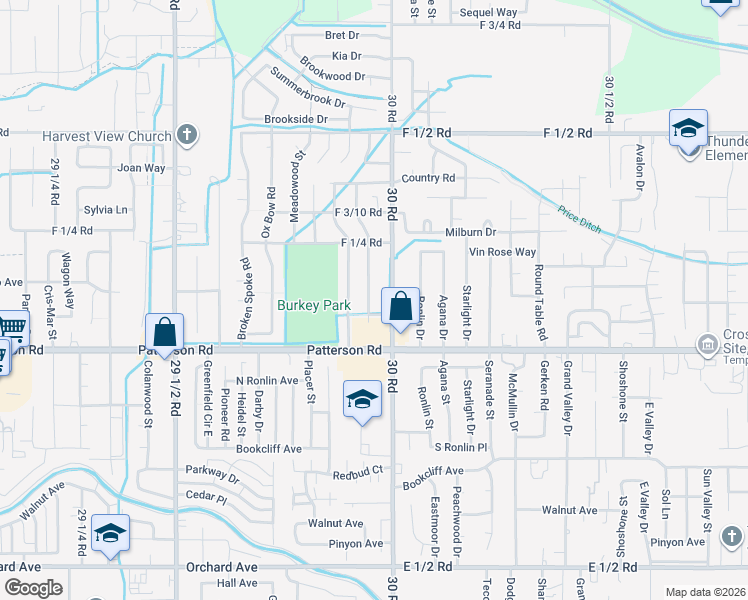 map of restaurants, bars, coffee shops, grocery stores, and more near 612 Fort Uncompahgre Drive in Grand Junction