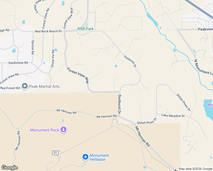 map of restaurants, bars, coffee shops, grocery stores, and more near 785 Forest View Way in Monument