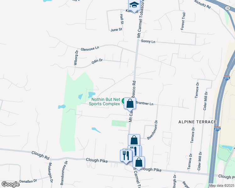 map of restaurants, bars, coffee shops, grocery stores, and more near 501 Park Place in Cincinnati