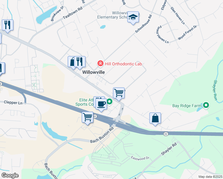 map of restaurants, bars, coffee shops, grocery stores, and more near 1158 Old State Route 74 in Batavia