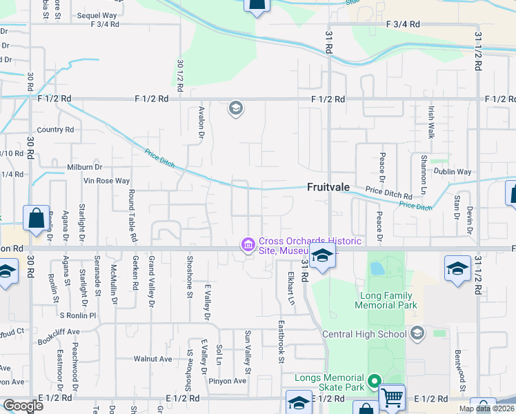 map of restaurants, bars, coffee shops, grocery stores, and more near 618 Lodgepole Street in Grand Junction