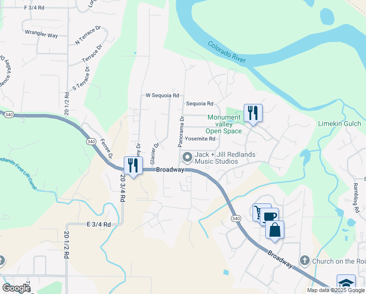 map of restaurants, bars, coffee shops, grocery stores, and more near 2104 Yellowstone Road in Grand Junction